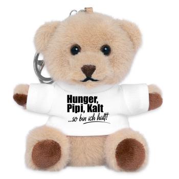 Hunger Kalt Müde so bin ich halt - Teddy Schlüsselanhänger - Weiß - Vorne