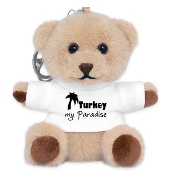 Turkey Paradise Türkei Urlaub Geschenk - Teddy Schlüsselanhänger - Weiß - Vorne