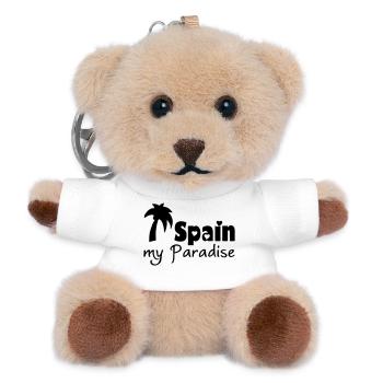 Spain Paradise Spanien Urlaub Reise Geschenk - Teddy Schlüsselanhänger - Weiß - Vorne