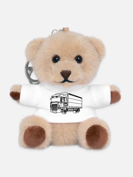 Truck V8 Power - Teddy Keyring - white