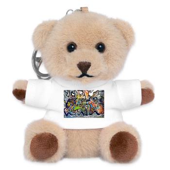 graffiti wall - Teddy Keyring - white - Front