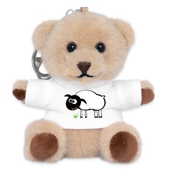 Mouton de dessin animé avec mangeur d’herbe - Porte-clés ourson - blanc - Devant
