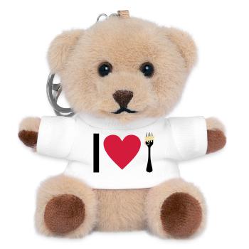 I love Pasta - Porte-clés ourson - blanc - Devant