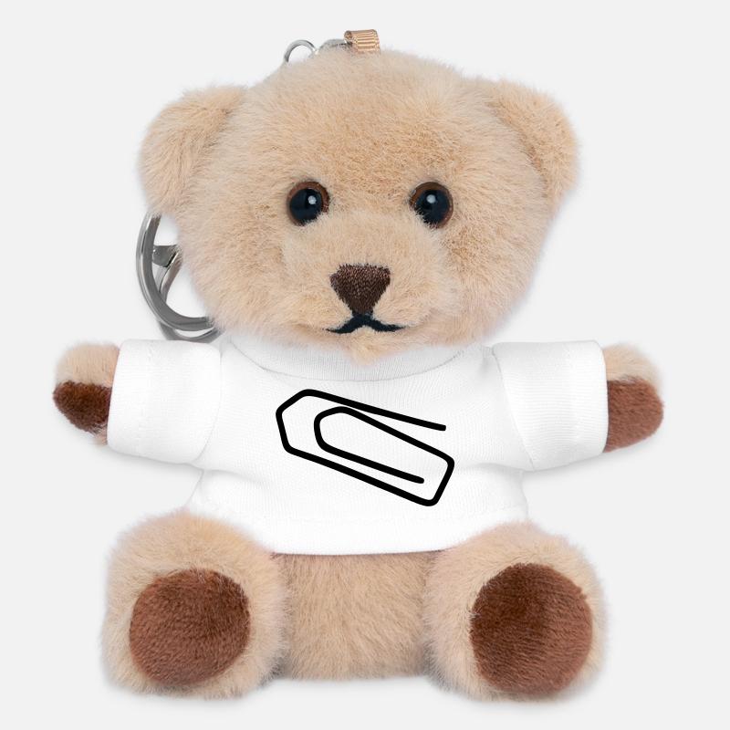 Trombone de bureau - Porte-clés ourson - blanc