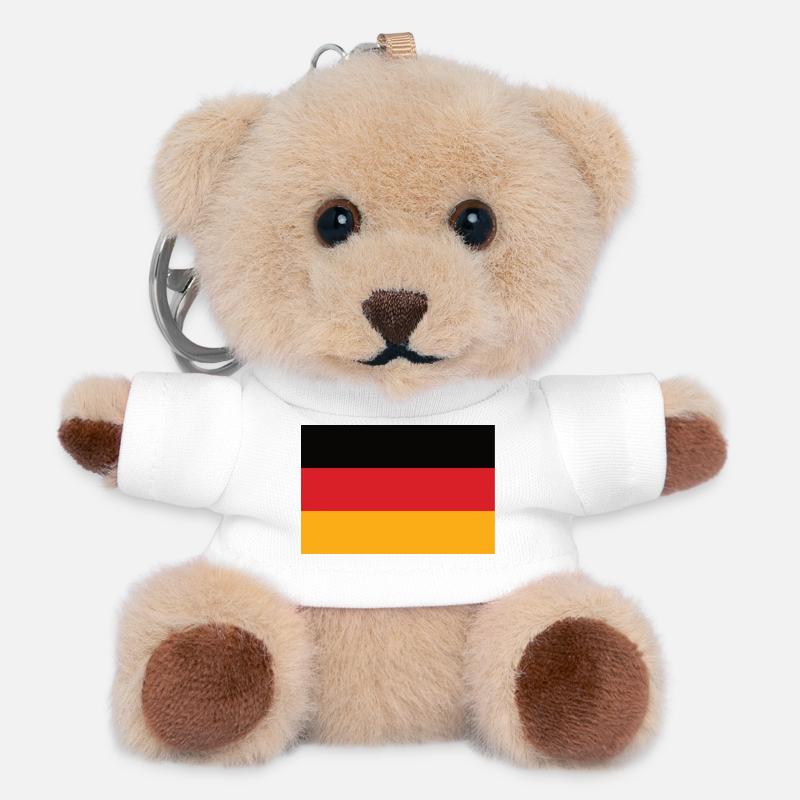 Drapeau tricolore de l’Allemagne - Porte-clés ourson - blanc