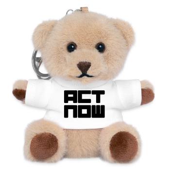 act now - Teddy Keyring - white - Front