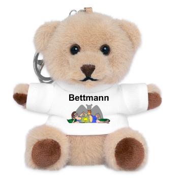 Héros avec oreiller, peluche et lampe - Porte-clés ourson - blanc - Devant