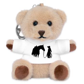 horse and woman - Teddy Keyring - white - Front