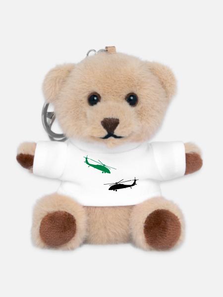 helicopter - Teddy Keyring - white
