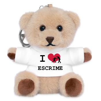 I Love Escrime - Teddy Keyring - white - Front
