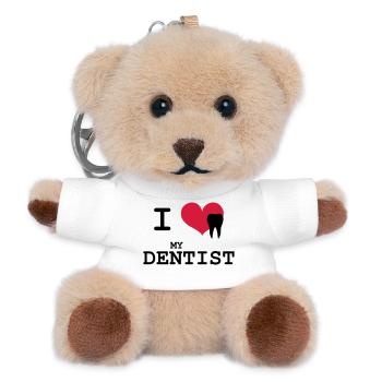 I Love my Dentist - Teddy Schlüsselanhänger - Weiß - Vorne