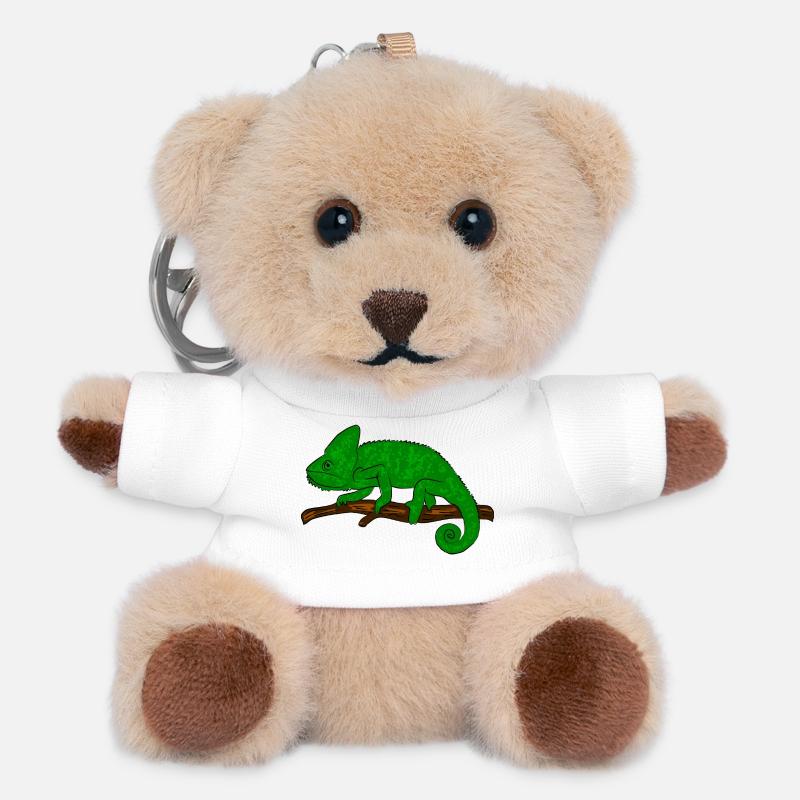 Chamäleon Exotisch - Teddy Schlüsselanhänger - Weiß