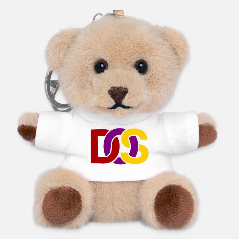 Retro MS DOS Logo - Teddy Keyring - white