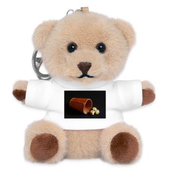 dice cup - Teddy Keyring - white - Front