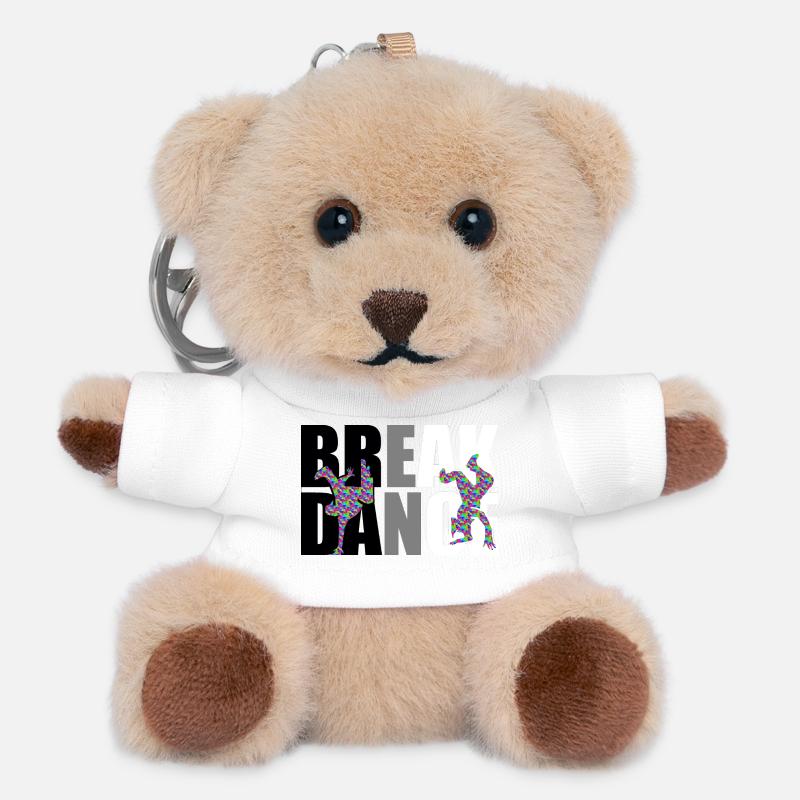 Colorful Breakdance Silhouettes on Contrast - Teddy Keyring - white