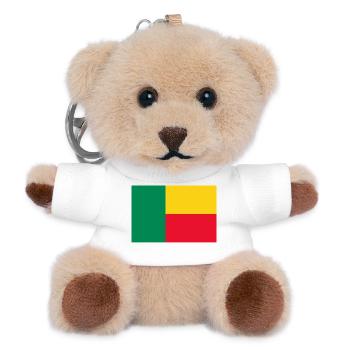 Aufkleber-Flagge von Benin Aufkleber Fahne Benin - Teddy Schlüsselanhänger - Weiß - Vorne