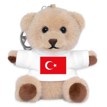 sticker flag of Turkey Tuerkei Turkey Turquie - Teddy Keyring - white - Front