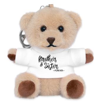 brother and sister - Teddy Keyring - white - Front