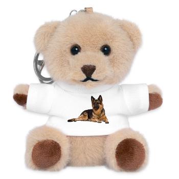 chien de race berger allemand - Porte-clés ourson - blanc - Devant