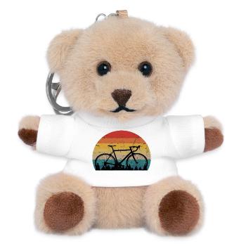 Vélo Rétro Vintage Cadeau Roue Vélo - Porte-clés ourson - blanc - Devant