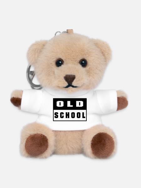 Old School - Teddy Keyring - white