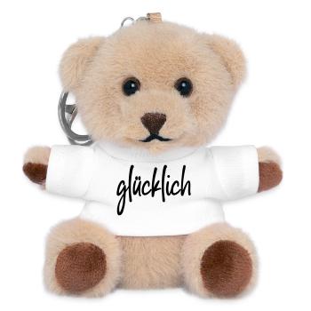glücklich - Teddy Schlüsselanhänger - Weiß - Vorne