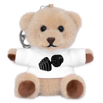 Dumbel gym weight - Teddy Keyring - white - Front