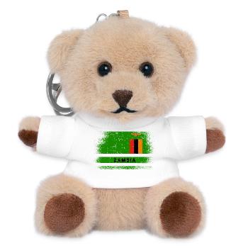 zambia flag - Teddy Keyring - white - Front