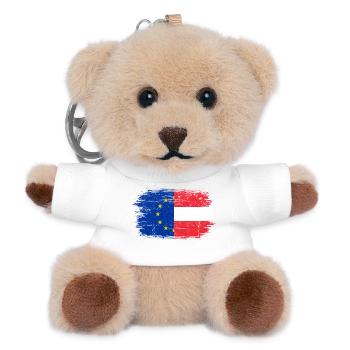 EU Austria Flag Fusion - Teddy Keyring - white - Front