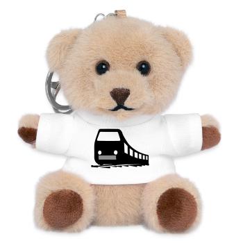 Logo du train - Porte-clés ourson - blanc - Devant