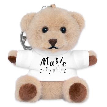 Schriftzug music, beste musiksprüche, musiker - Teddy Schlüsselanhänger - Weiß - Vorne