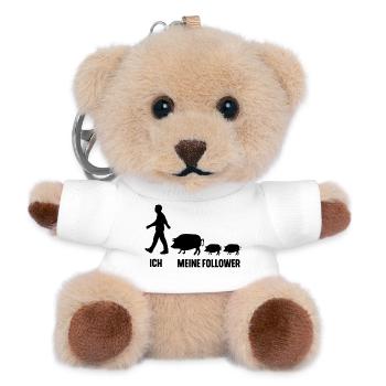 Ich Meine Follower Schweine Landwirt Bauer - Teddy Schlüsselanhänger - Weiß - Vorne