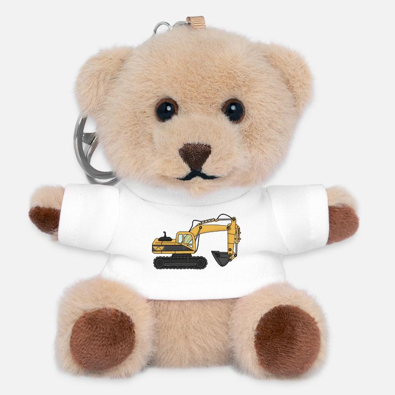 Bagger - Teddy Schlüsselanhänger - Weiß