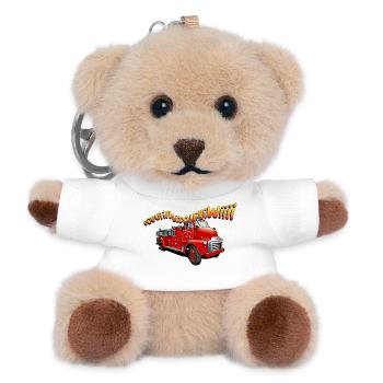 Lustiges Feuerwehrauto - Teddy Schlüsselanhänger - Weiß - Vorne