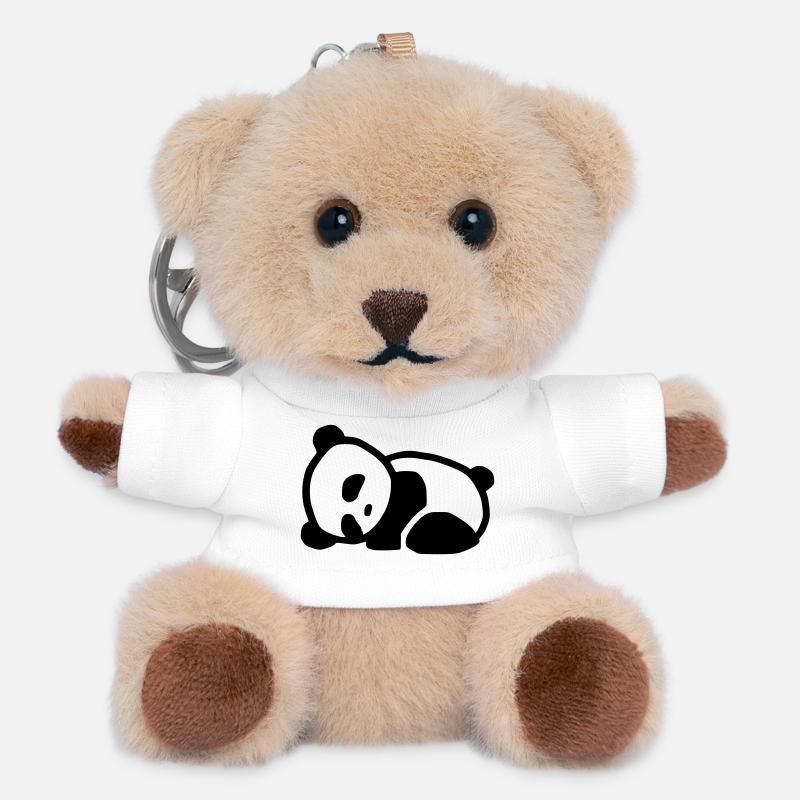cuddly panda - Teddy Keyring - white