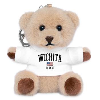 Wichita Kansas Vintage Flag Design - Teddy Keyring - white - Front