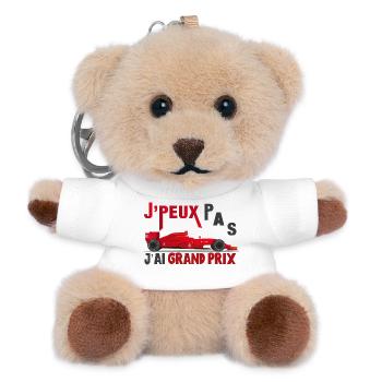 J'peux pas j'ai grand prix cadeau course voiture - Porte-clés ourson - blanc - Devant