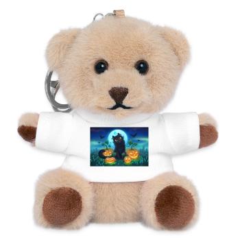 Miauiges Halloween! Schwarze Katzenkürbisse - Poster - Teddy Schlüsselanhänger - Weiß - Vorne