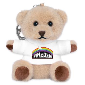 RAINBOW Regenbogen FRIEDEN - Teddy Schlüsselanhänger - Weiß - Vorne