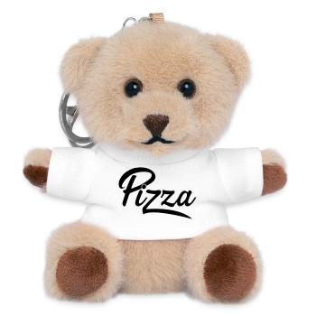 Pizza - Porte-clés ourson - blanc - Devant