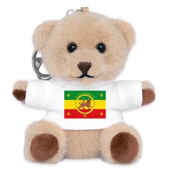 Ethiopian Imperial Standard of Haile Selassie I - Teddy Keyring - white - Front
