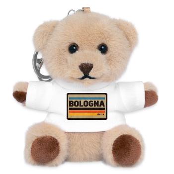 Bologna Italien Retro Schild - Teddy Schlüsselanhänger - Weiß - Vorne