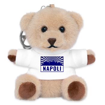 Tampon bleu Napoli Skyline - Porte-clés ourson - blanc - Devant