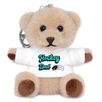 Hockey Dad Design - Teddy Keyring - white - Front