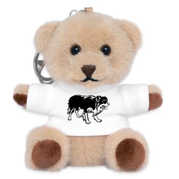 Border Collie - Teddy Keyring - white - Front