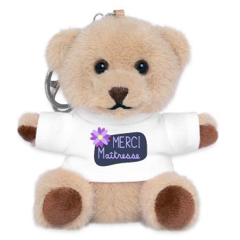 MAÎTRESSE. MERCI. MERCI MAÎTRESSE. CADEAU - Porte-clés ourson - blanc - Devant