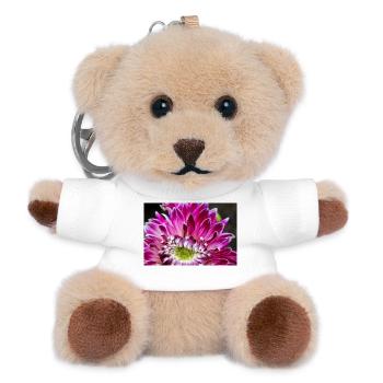 fleur de dahlia rose fleur rose affiche - Porte-clés ourson - blanc - Devant