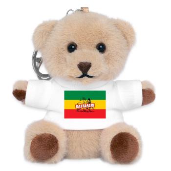 REGGAE FLAGGE - RASTA LION - JAH RASTAFARI - Teddy Schlüsselanhänger - Weiß - Vorne