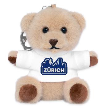 Zurich Skyline Silhouette - Teddy Keyring - white - Front