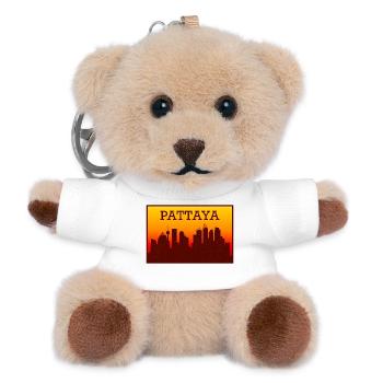 Pattaya Skyline Sunset - Teddy Keyring - white - Front